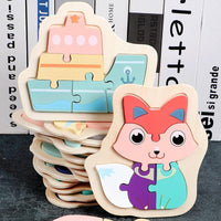 Wooden Children Colorful Animal Stevvex Puzzle for Toddler Creative Puzzle Early Educational Toys for Boys and Girls 2-4 - BIG FRENCHIES