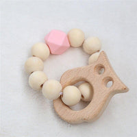 Modern Baby Silicone Wooden Nursing Bracelets Wood Teether Silicone Beads Teething Wood Rattles Toys for Baby - BIG FRENCHIES