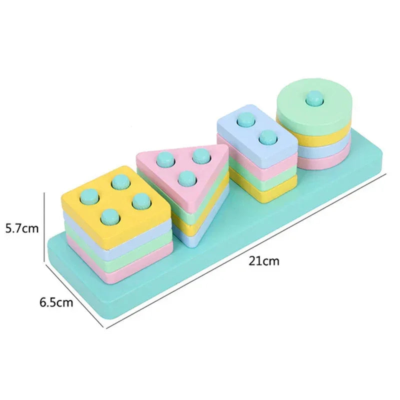 Montessori Wooden Building Blocks – Educational Color & Shape Toy - BIG FRENCHIES