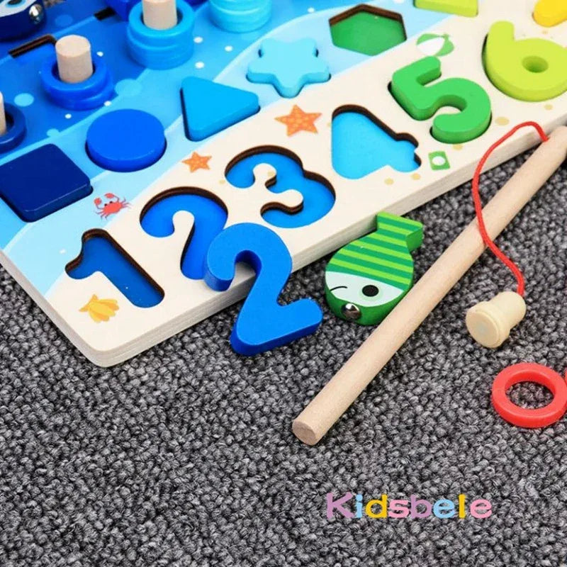Montessori Math Toys for Toddlers – Wooden Counting & Fishing Game - BIG FRENCHIES