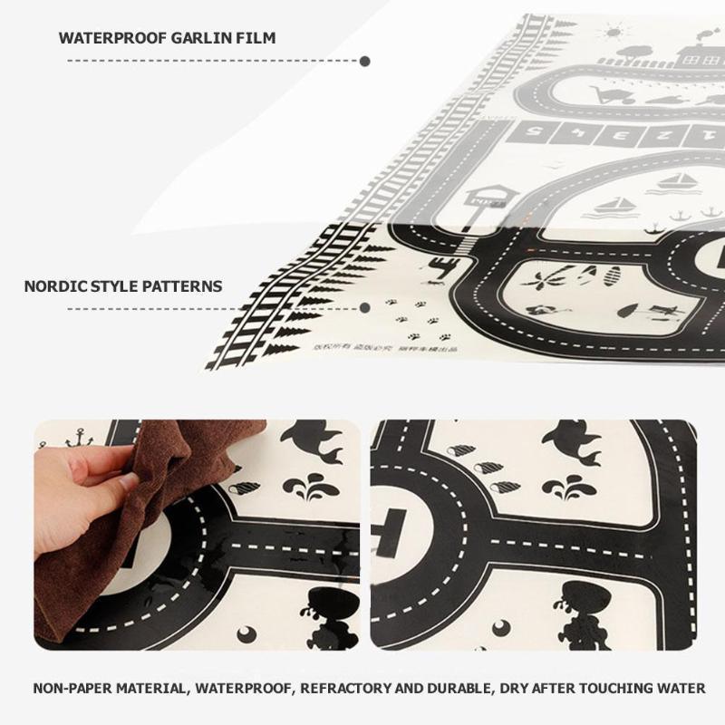 Baby Playing Mat Kids Boys Crawling Carpet Cute Cartoon Traffic Park Map Mat Toys for Children In Modern New City Design - BIG FRENCHIES
