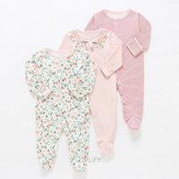 3Pcs Baby unisex Rompers Long Sleeve Sleep suit Cartoon Jumpsuit Baby Pajamas Stes For Kids Between 0-12Months - BIG FRENCHIES