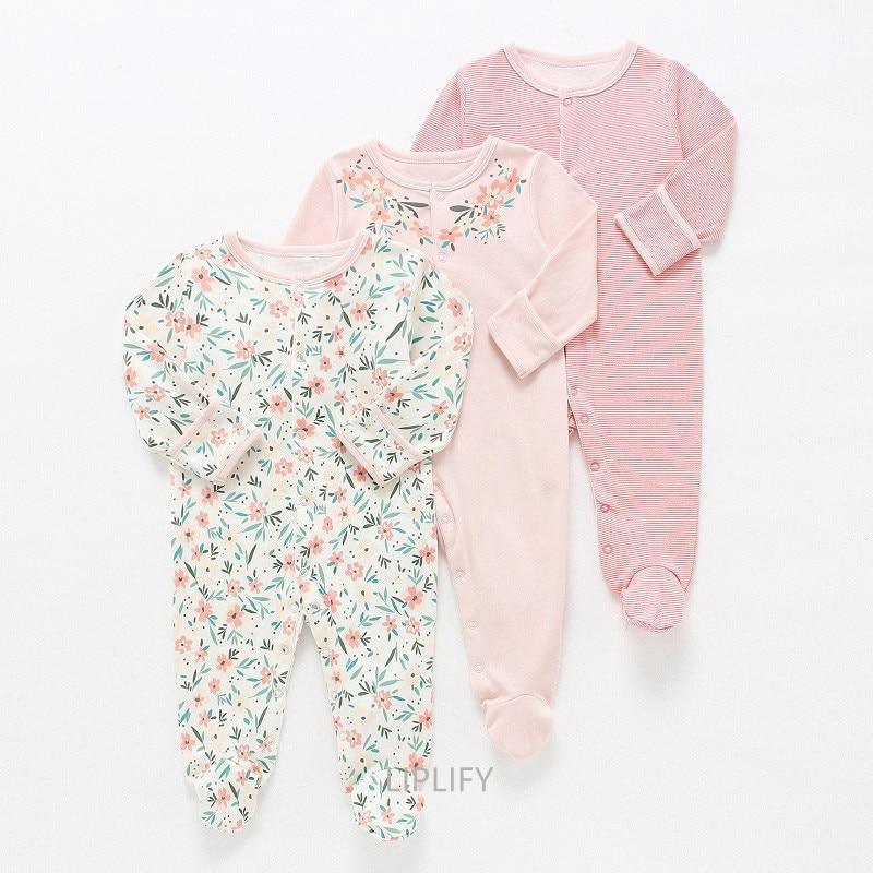 3Pcs Baby unisex Rompers Long Sleeve Sleep suit Cartoon Jumpsuit Baby Pajamas Stes For Kids Between 0-12Months - BIG FRENCHIES