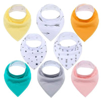 8PCS/SET Pack Baby Bandana Organic Absorbent Soft Cotton Drool Bibsfor Teething And Feeding Bib For Baby and Kids Feeding - BIG FRENCHIES