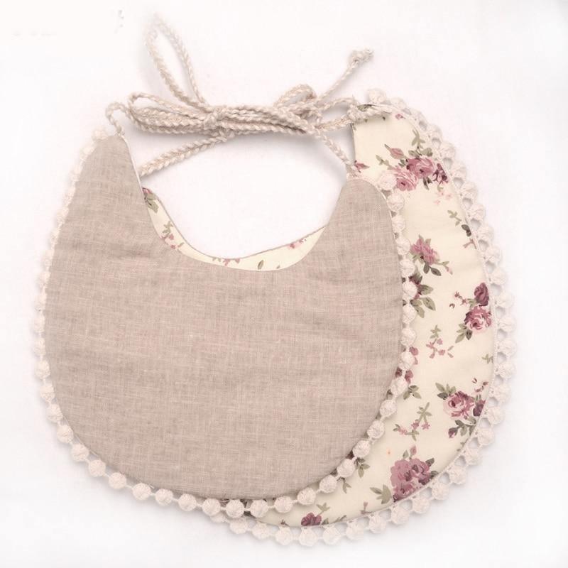 Double-deck Infant Baby Girl Boy Bib Kid Toddler Dinner Feeding Tassel Cotton Linen Burp Cloths - BIG FRENCHIES