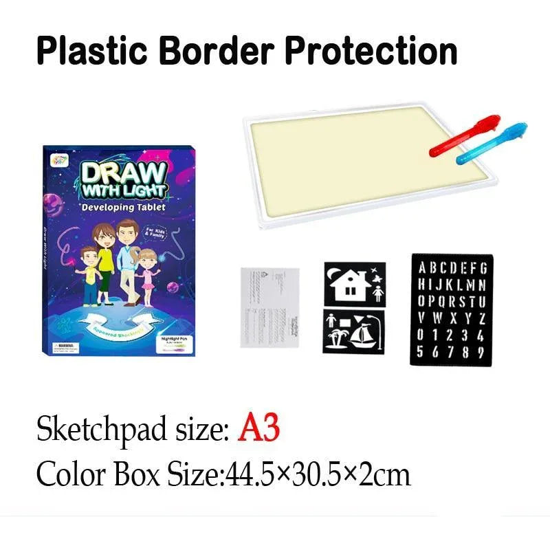 Draw With Light-Fun And Developing Drawing&write Flip Board Kids Educational Toy Magic Drawing Lighting In Dark Gift For Child - BIG FRENCHIES