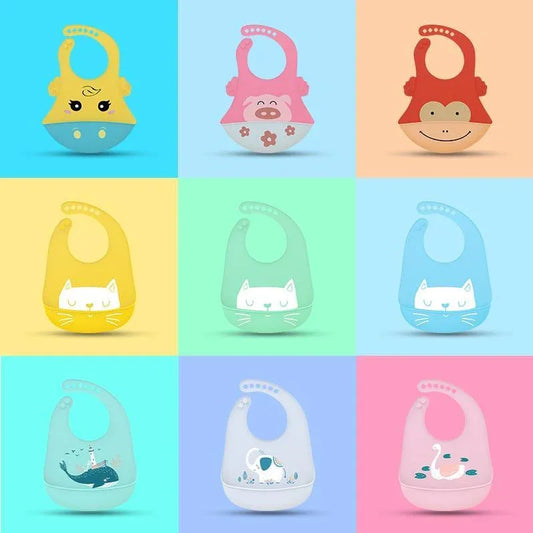 Adjustable Oil-proof Food Grade Silicone Drool bib Soft And Comfortable Saliva Towel Lunch Baby Bib For Babies and Kids - BIG FRENCHIES