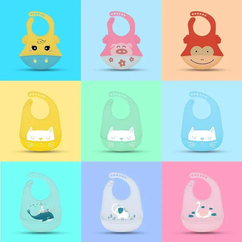 Adjustable Oil-proof Food Grade Silicone Drool bib Soft And Comfortable Saliva Towel Lunch Baby Bib For Babies and Kids - BIG FRENCHIES