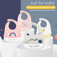 Bib Waterproof Silicone Feeding Saliva Towel Newborn Adjustable Bur Cloth Turban Disposable Cartoon with Elegant Deisgn For Baby and Kids - BIG FRENCHIES