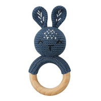 BPA Free Baby Wooden Teether Crochet Rattle Toy for Newborns