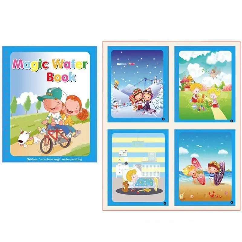 1pcs Magical Book Water Drawing Coloring Cartoons Books Doodle Pen Painting Drawing Board For Kids Toys Birthday Gift - BIG FRENCHIES