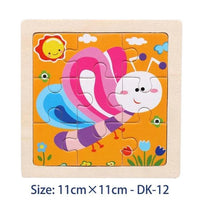 38 Style Cartoon Wooden Puzzle Children Animal/ Vehicle Toy For 2-6 Year Baby Early Educational Toys for Kids - BIG FRENCHIES