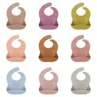 Solid Silicone Bibs Baby Feeding Saliva Towel Waterproof Soft Cloths Bandana Lightweight Infant Bibs - BIG FRENCHIES