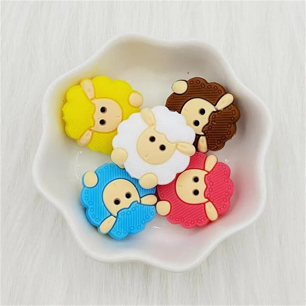5pcs Animals Cartoon Silicone Teething Sheep For Children Newborn Baby Teether For Teeth - BIG FRENCHIES