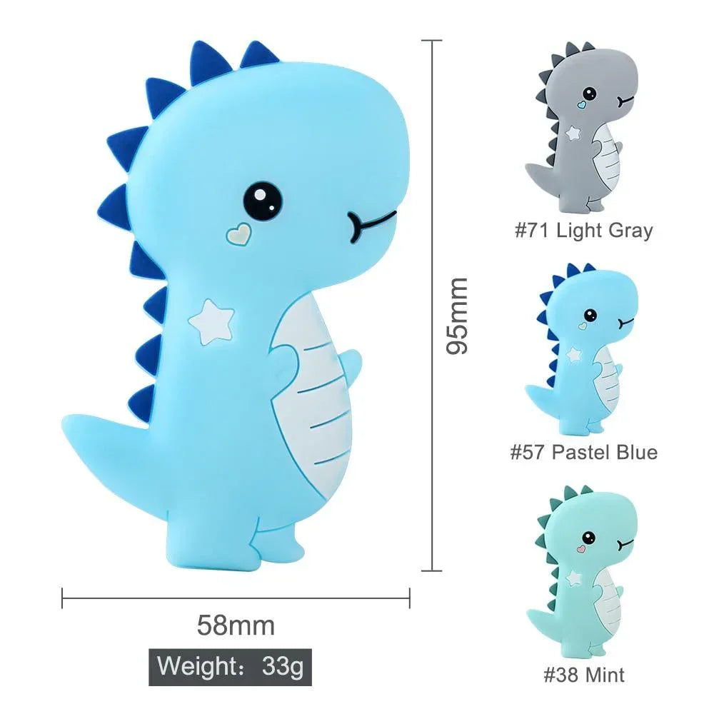 Dinosaur Baby Teether Animal Silicone Beads Chew Charms Food Grade Silicone Teether Bead Toy Gift For Baby and Kids - BIG FRENCHIES