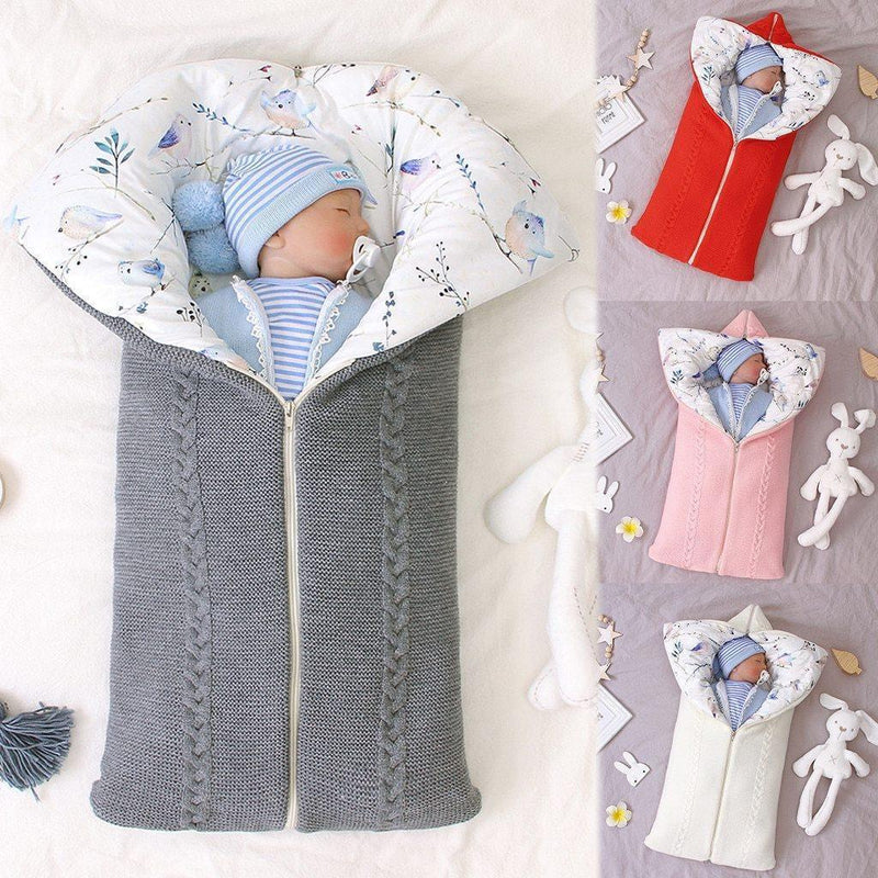 Newborn Infant Baby Knit Sleep Bag Stroller Envelope Blanket Winter Warm Swaddle Wrap Sleeping Bag For Babies - BIG FRENCHIES