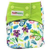 Colorful Modern Baby Cloth Diaper Bamboo Charcoal Nappy All-in-one Diapers sewn 3 Layers Micro fleece Insert Inside Reusable Diaper For Baby and Kids For Unlimited Use - BIG FRENCHIES