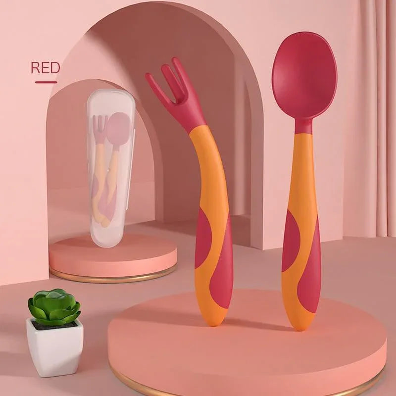 Unique Spoon For Baby Set Food Silicone Gel Spoon Baby Learn To Eat Training Bendable Soft Spoon Children Tableware - BIG FRENCHIES