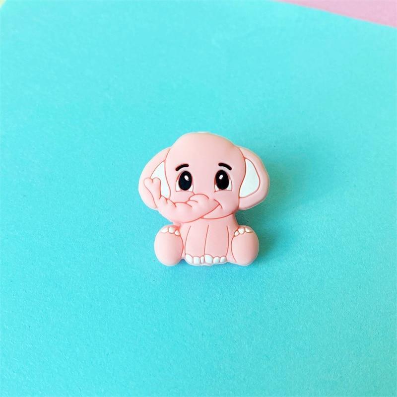 2pc Silicone Elephant Teether Baby Silicone Chew Charms Baby Teething Gift Toddler Toys Unique Design - BIG FRENCHIES
