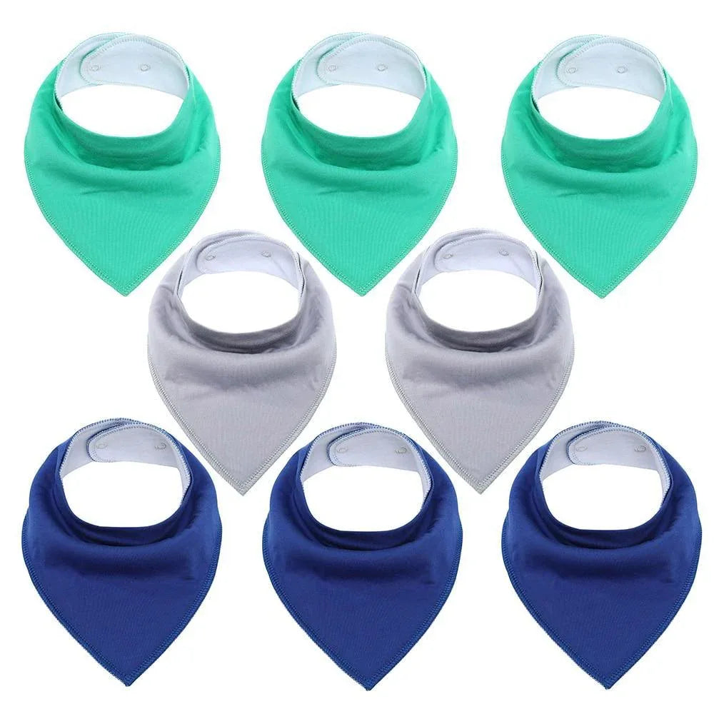 8PCS/SET Pack Baby Bandana Organic Absorbent Soft Cotton Drool Bibsfor Teething And Feeding Bib For Baby and Kids Feeding - BIG FRENCHIES