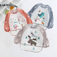 Cute Cartoon Print Baby Waterproof Long Sleeve Apron Children Feeding Smock Bib Baby Accessories - BIG FRENCHIES
