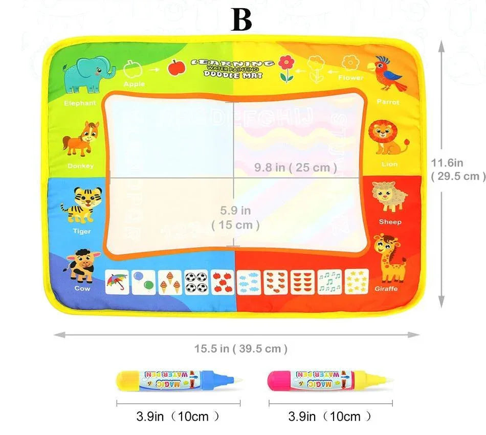 Magic Water Painting Drawing Mat & 2 Pens Doodle Board Coloring Books for Kids Children Educational Toys - BIG FRENCHIES