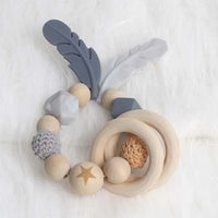 Modern Wood Pacifier Clip Chain Holder Nipples Pacifier Clips Pacifier Teether Teething Toy Cartoo Wooden Bracket For Pacifier For Kids - BIG FRENCHIES