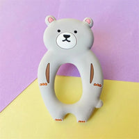 4pcs Bear Silicone Teether Baby Teething Toys Chewable Cartoon Animal Shape Baby Products Nursing Gift - BIG FRENCHIES