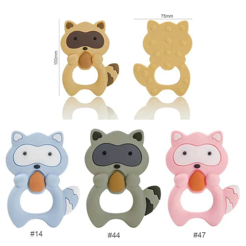 Silicone Raccoon Animal Cartoon Teether Food Grade Chewable Teething Toddle Safe For Baby And Perfect Gift For Babies - BIG FRENCHIES