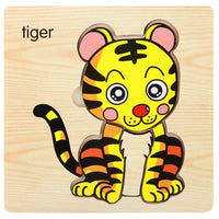 3D Wooden Children Interesting Puzzle Toys With Animals and Cars Exellent Puzzles Intelligence Kids Early Educational Toys For Children - BIG FRENCHIES