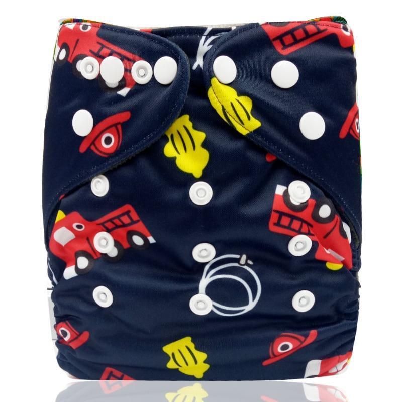 Modern Printed Bamboo Charcoal Inner Pocket Diaper For Baby Reusable Cloth Diaper Nappies With Double Leg Gusset In Modern Printed Design For Baby and Kids - BIG FRENCHIES