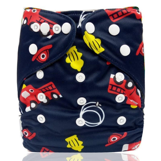 Modern Printed Bamboo Charcoal Inner Pocket Diaper For Baby Reusable Cloth Diaper Nappies With Double Leg Gusset In Modern Printed Design For Baby and Kids - BIG FRENCHIES