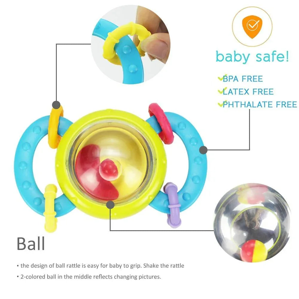 Baby Rattles Teether Shaker Grab and Spin Rattle Musical Toy Set Early Educational Toys For Baby - BIG FRENCHIES