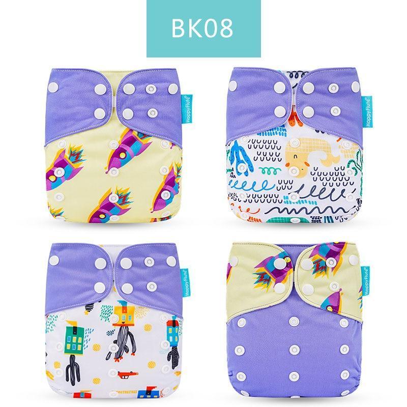 4pcs/set Washable Eco-Friendly Cloth Diaper Cover Adjustable Nappy Cloth Diapers Cloth Nappy For Baby Boys and Grils Baby - BIG FRENCHIES