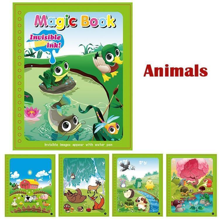 1pcs Magical Book Water Drawing Coloring Cartoons Books Doodle Pen Painting Drawing Board For Kids Toys Birthday Gift - BIG FRENCHIES