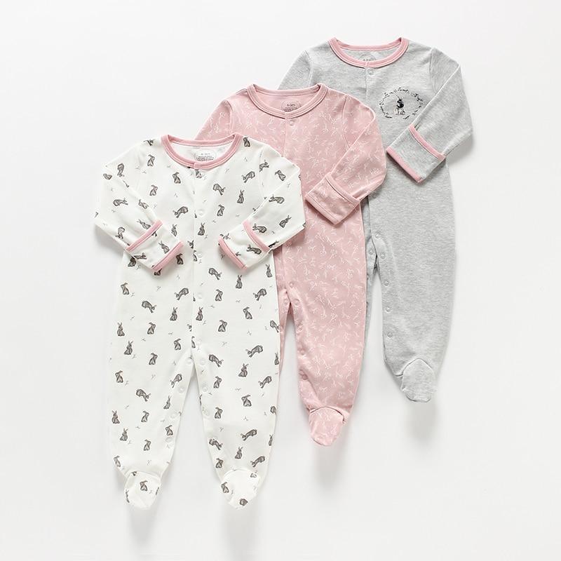 3Pcs Baby unisex Rompers Long Sleeve Sleep suit Cartoon Jumpsuit Baby Pajamas Stes For Kids Between 0-12Months - BIG FRENCHIES
