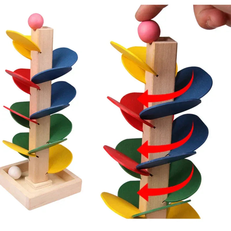 Mini Colorful Tree Marble Ball Run – Montessori Wooden Educational Toy - BIG FRENCHIES