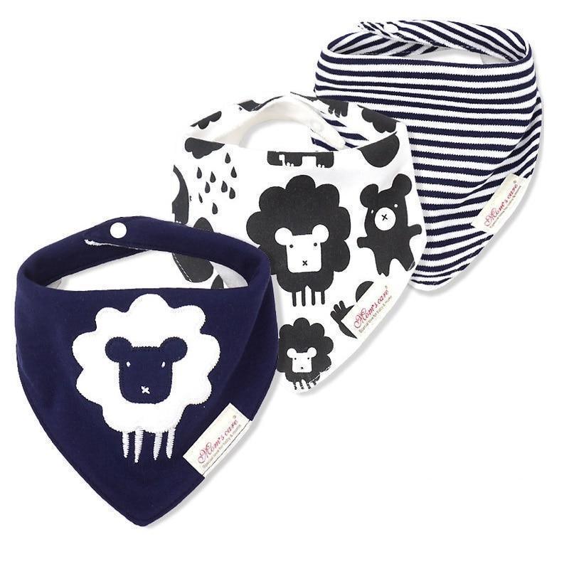 Moder 3PCS Baby Bibs Bandanna Lot Cotton Multi-style Triangle Cartoon For Infant Boys And Girls - BIG FRENCHIES