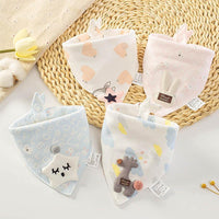 Baby Bibs Triangle Double Cotton Bibs Cartoon Saliva Towel Baby Boys Girls Feeding Apron Cotton Bib for Kids - BIG FRENCHIES
