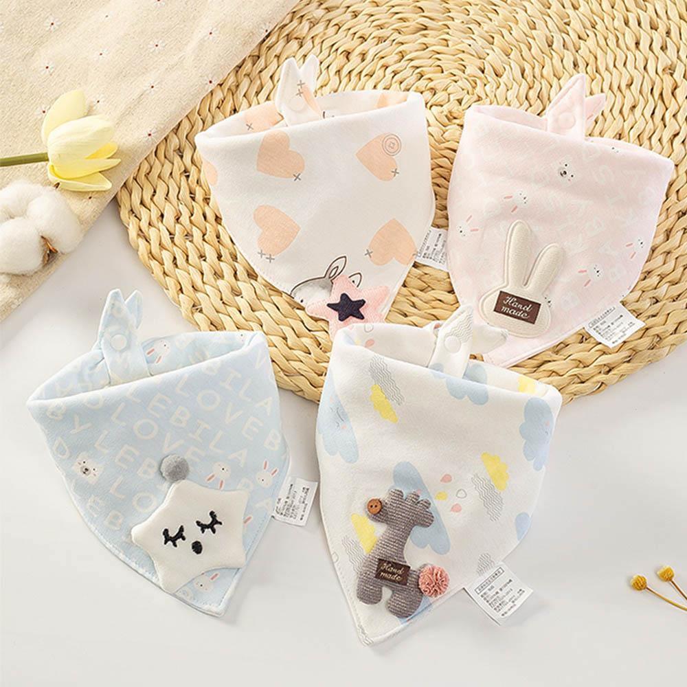 Baby Bibs Triangle Double Cotton Bibs Cartoon Saliva Towel Baby Boys Girls Feeding Apron Cotton Bib for Kids - BIG FRENCHIES