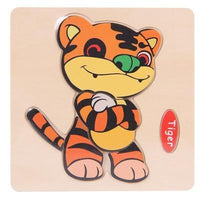 Baby Toys Wooden 3D Puzzle Cartoon Animal Intelligence Kids Educational Brain Teaser Children Tangram Shapes Learning - BIG FRENCHIES
