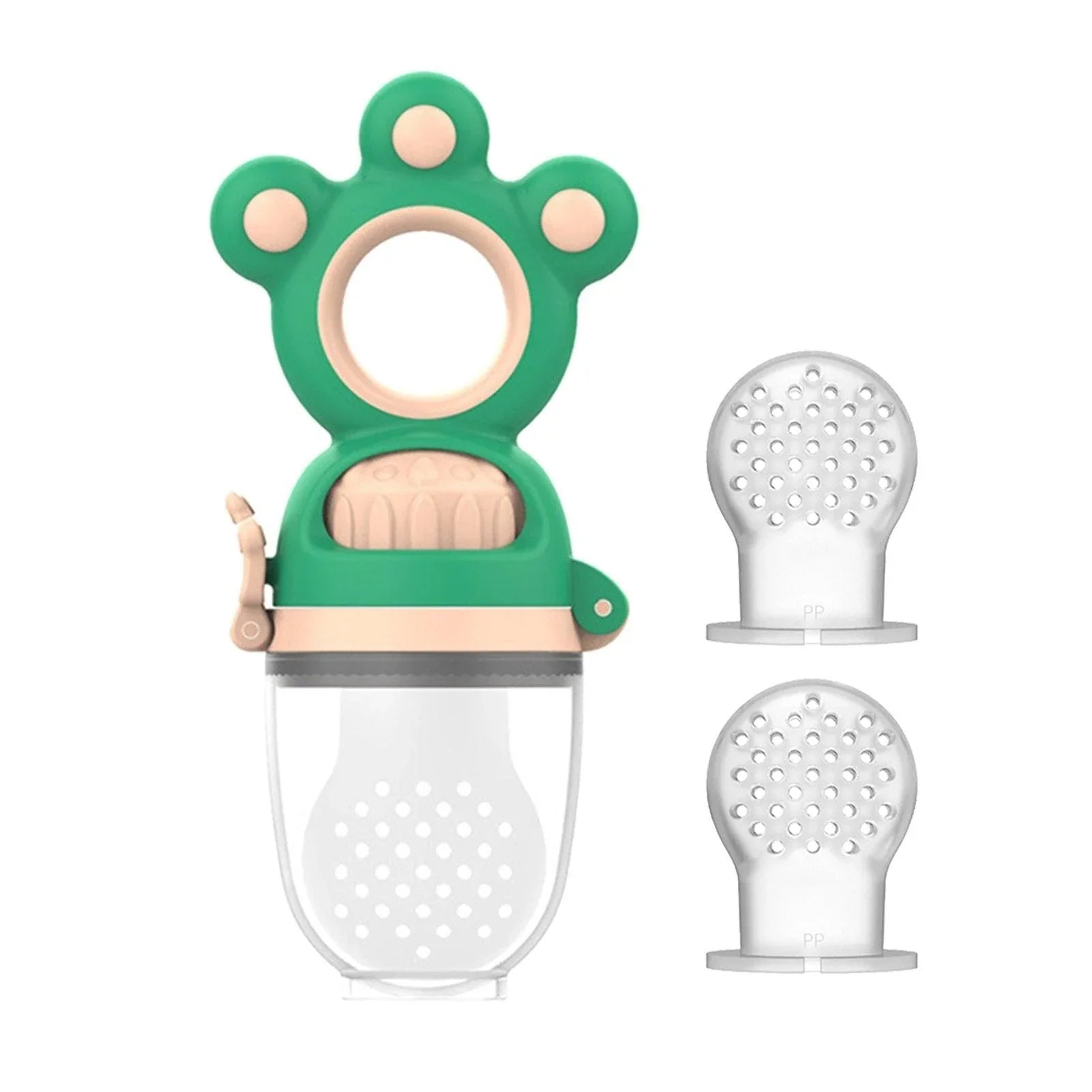 Modern Rotary Seal Non Slip Home Safe Baby Fruit Feeder Pacifier Fresh Food Bite Bag Soft Silicone Teething Toy For baby and Kids - BIG FRENCHIES