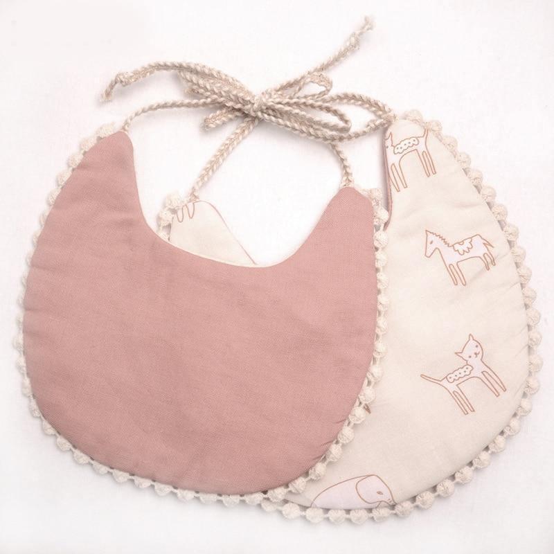 Double-deck Infant Baby Girl Boy Bib Kid Toddler Dinner Feeding Tassel Cotton Linen Burp Cloths - BIG FRENCHIES