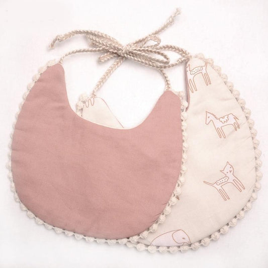 Double-deck Infant Baby Girl Boy Bib Kid Toddler Dinner Feeding Tassel Cotton Linen Burp Cloths - BIG FRENCHIES
