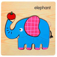 3D Wooden Children Interesting Puzzle Toys With Animals and Cars Exellent Puzzles Intelligence Kids Early Educational Toys For Children - BIG FRENCHIES