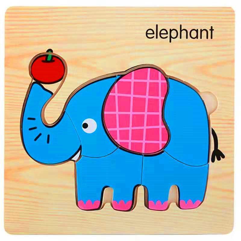 3D Wooden Children Interesting Puzzle Toys With Animals and Cars Exellent Puzzles Intelligence Kids Early Educational Toys For Children - BIG FRENCHIES