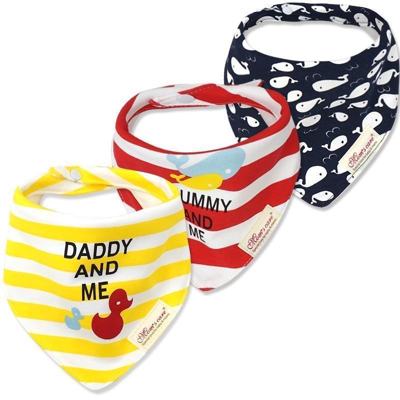 Moder 3PCS Baby Bibs Bandanna Lot Cotton Multi-style Triangle Cartoon For Infant Boys And Girls - BIG FRENCHIES