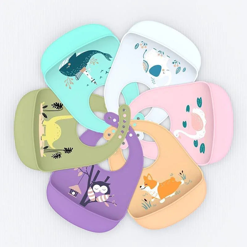 Adjustable Oil-proof Food Grade Silicone Drool bib Soft And Comfortable Saliva Towel Lunch Baby Bib For Babies and Kids - BIG FRENCHIES