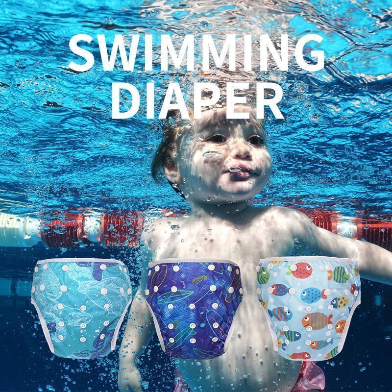 Baby Reusable Swimming Diapers Cartoon Swimwear Children Adjustable Summer Nappy Pants Diaper for Babies - BIG FRENCHIES