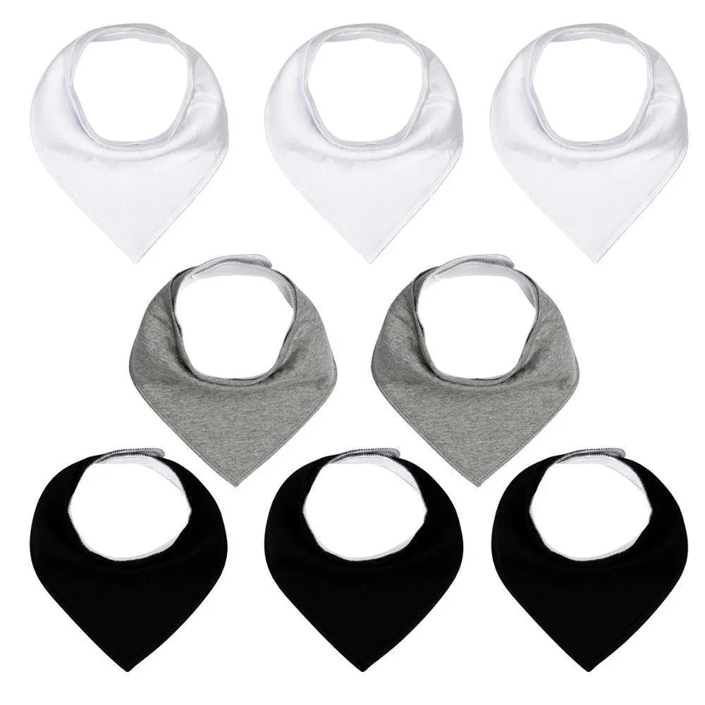 8PCS/SET Pack Baby Bandana Organic Absorbent Soft Cotton Drool Bibsfor Teething And Feeding Bib For Baby and Kids Feeding - BIG FRENCHIES